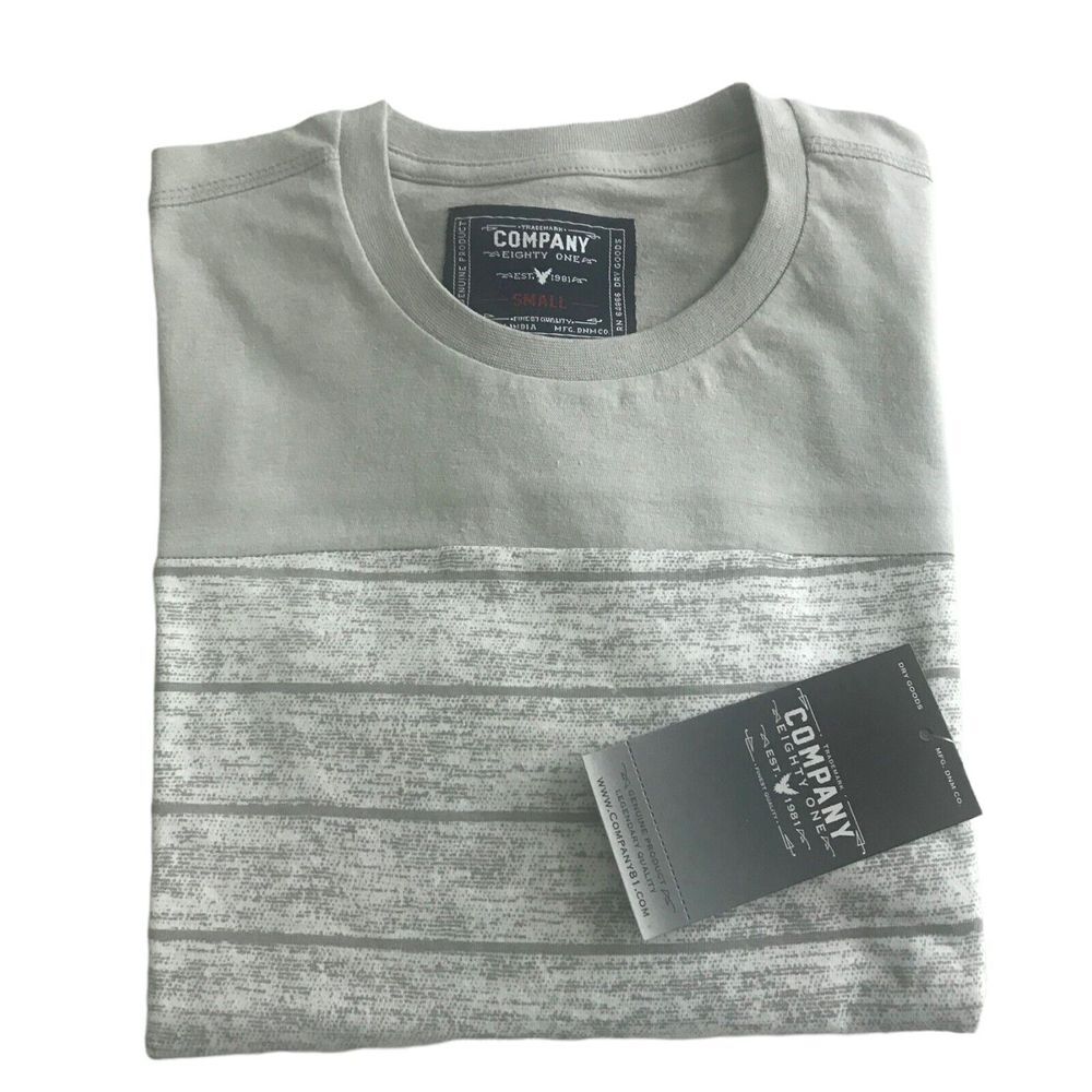 Company Eight One Est.1981 Men's‎ Stripe T-Shirt Gray/Size S